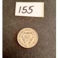 ** 1956 QEII South Africa 3d  .500 Silver  Coin (VF/F).**