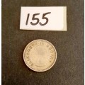 ** 1956 QEII South Africa 3d  .500 Silver  Coin (VF/F).**