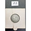 ** 1896 Zuid-Afrikaansche Republiek 6d .925 Silver Coin #D1 (VF+).**