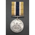 **RARE: 1930s South African Colonial `Getroue Diens` Silver Police Medal w/ Ribbon.**
