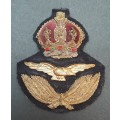 ** WW2 Royal Air Force Senior Officer`s Bullion & Metal Cap Badge.**
