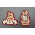 ** 1950s British Army: Bullion Royal Army Pay Corps & Ordnance Officer`s Cap Badges x2 **