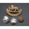 **WW2 Rhodesia Insignia & Buttons Lot x4 Pcs (Firmin, London).**
