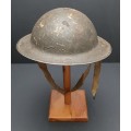 **WW2 Union Defence Force: Olive Green Post-War `Brodie` Pattern Helmet (1942).**