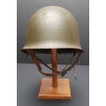 **Border War : 1960s SADF Green Steel Helmet w/ Liner .**