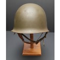 **Border War : 1960s SADF Green Steel Helmet w/ Liner .**