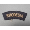 **WW2 1940s Rhodesian Army:  Bullion Embroidered Shoulder Title x1. **