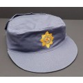 **UNISSUED: PRE-1994 S.A.P Fielddress Blue Flap Cap w/ Embroidered Badge(LARGE).**