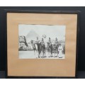 **WW2 Egypt :1941 Large Scottish/ Irish Regiment Framed Photograph at Giza (35cm x32cm).**