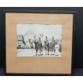 **WW2 Egypt :1941 Large Scottish/ Irish Regiment Framed Photograph at Giza (35cm x32cm).**