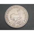 **1948 South Africa .800 Silver 5 Shilling Coin (VF)**