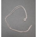 **STUNNING: .925 Sterling Silver Ladies` Delicate Necklace Chain(20cm).**