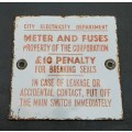 **RARE: Early 20th Century Colonial Enamel & Metal Municipal Sign (10cm x 9cm).**