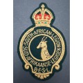 **WW1 / 2 : South African Legion Embroidered Blazer Badge (13cm x 7cm).**