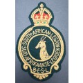 **WW1 / 2 : South African Legion Embroidered Blazer Badge (13cm x 7cm).**