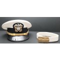 **1990s U.S. Navy : Aviation Commander Service Cap & Dress Belt (59/ Large).**