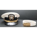 **1990s U.S. Navy : Aviation Commander Service Cap & Dress Belt (59/ Large).**