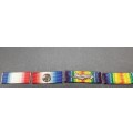 **WW1 : British/ Commonwealth Campaign Ribbons w/ Devices (x8).**