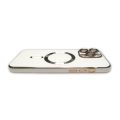 Magsafe White and Gold Cover For Iphone 14