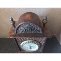 OLD WOODEN MANTEL CLOCK MADE OF WOOD