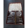 SILVER PLATED FISH KNIVES AND FORKS  - MADE IN ENGLAND