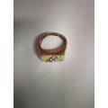 9ct yellow gold men's wedding ring, with link insert