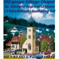 H0 gauge Village Chapel w. steeple top variations (142x80mm) building kit H0.1-87.HO 6/Faller.130238