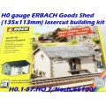H0 gauge ERBACH Goods Shed (135x113mm) lasercut building kit H0.1-87.HO 7/Noch.66100