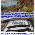H0 gauge Curved Bridge deck (60degrees/R380) Vollmer building kit, H0.1-87.HO.0/Vollmer.2547