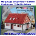 H0 gauge Drugstore + Family Residence 105x95x80mm building kit #H0.1-87.HO Kibri.8720