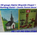 H0 gauge Alpine Wayside Chapel + Hunting Stand + Scenic Forest decor bldgkit #H0.1-87.HO Kibri.9780