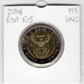 Nelson Mandela Centenary Five Rand - R5 2018 - Uncirculated In 2 x 2 Coin Flip