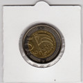 20 Years Of Democracy Five Rand - R5 2014 - Uncirculated In 2 x 2 Coin Flip