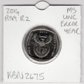 Union Building 100 Years ***ERROR YEAR" Two Rand - R2 2014 - UNC In 2 x 2 Coin Flip