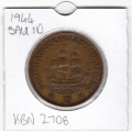 1944 Union Of South Africa - 1 Penny - 1D - In 2 x 2 Coin Flip