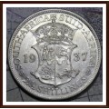 1937 Uni. of S. A. 2 1/2 Shillings, Circulated Coin,  , Judge Cond. for Yourself, as per Photo.
