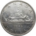 1966 : CANADA  : One Dollar : Silver (.800) Coin in Good Conditions, as per Photo.