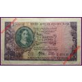 South African Bank Note : TEN POUNDS - TIEN POND  (Date 19-11-58)  MH de Kock. as per Photo.