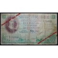South African Bank Note :FIVE POUNDS / VYE POND : 16 NOVEMBER 1948 : (2nd  ISSUE) MH de KOCK.