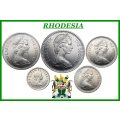 1964: RHODESIA : Excellent Coin Set  of  Almost UNC : Coins in Good Conditions, as per Photo.