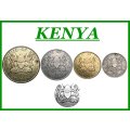 1971 : KENYA : Set of 4 Coins in  Almost UNC in Good Conditions, as per Photo.