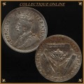 1929 : UNION S. A. : THREE PENCE : COIN IN AU 53 :  LOW Minted 1.947.718  : GRADED by S.A.N.G.S.