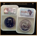 1955 : UNION S. A. : 5 SHILLINGS : COIN IN PF 65 : Mint 2800  : GRADED by S.A.N.G.S.