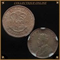 1929 : UNION S. A. : 2 SHILLINGS : COIN IN VF 20 : Minted 647.695 : GRADED by S.A.N.G.S.
