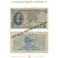 S. A. Bank Note : EEN POND/ONE POUND :  M. H. DE KOCK : DATE: 14. 12. 56. : THIRD ISSUE.