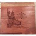 UNION BUILDING SET BOX ONLY WITH COLLECTABLE STAMPS & CERTIFICATE - BOX MODIFIED FOR 2 GRADED SLABS