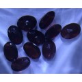 CERTIFIED - 8.64cts NATURAL SPESSARTITE RED GARNET "RED" OVAL CUT 10 STONES - CERTIFIED BY GISA