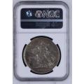 1887 GREAT BRITAIN - CROWN - 5 SHILLING - A/UNC - AU50 - NGC GRADE - HIGH BOOK VALUE