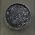 RARE - MS63 - 1892 ZAR 3 PENCE *MS63* - SANGS GRADE - HERNS IN UNC R32,500.00 - only 24,300 minted