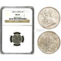1896 ZAR 6 PENCE - MS62 - NGC GRADE - HERNS VALUE R4,000 IN UNC - ONLY 1 IN MS65